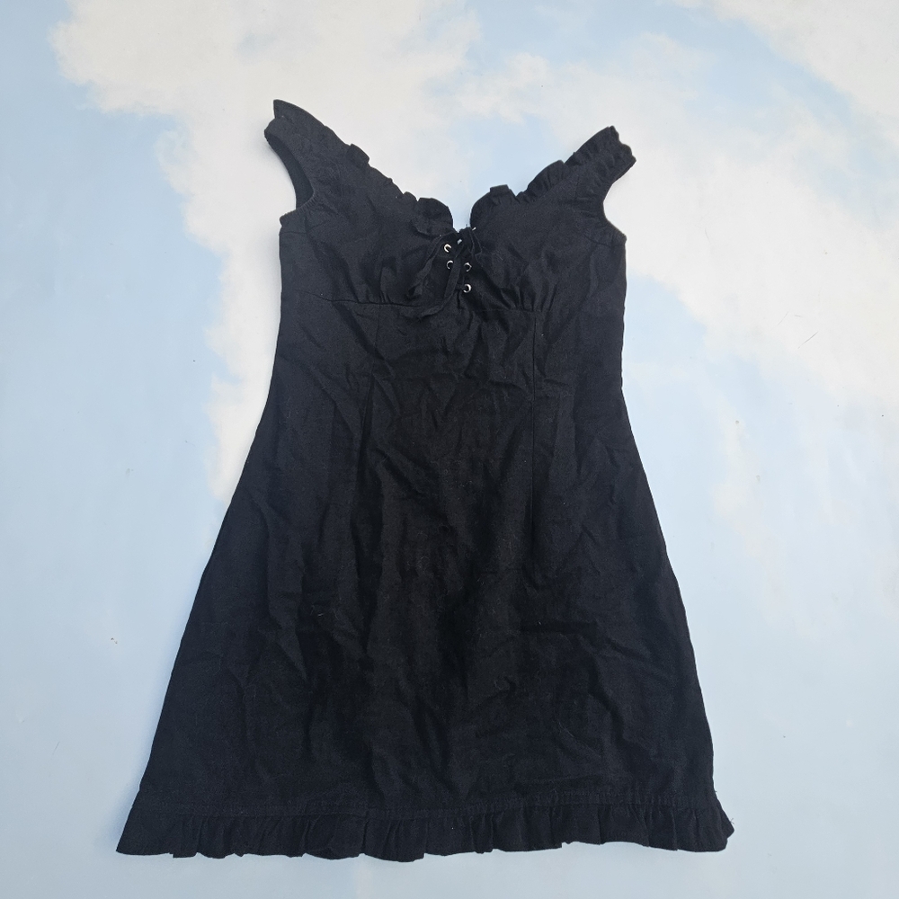 Unif Black Milkmaid Dress Unif Black Mini Dress